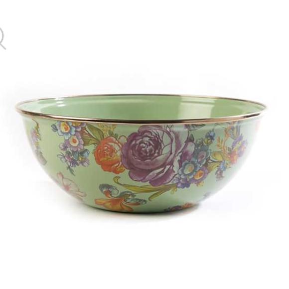 MacKenzie-Childs Green Flower Market Everyday Bowls Set w/ Small Colander 4Pc - Picture 9 of 12